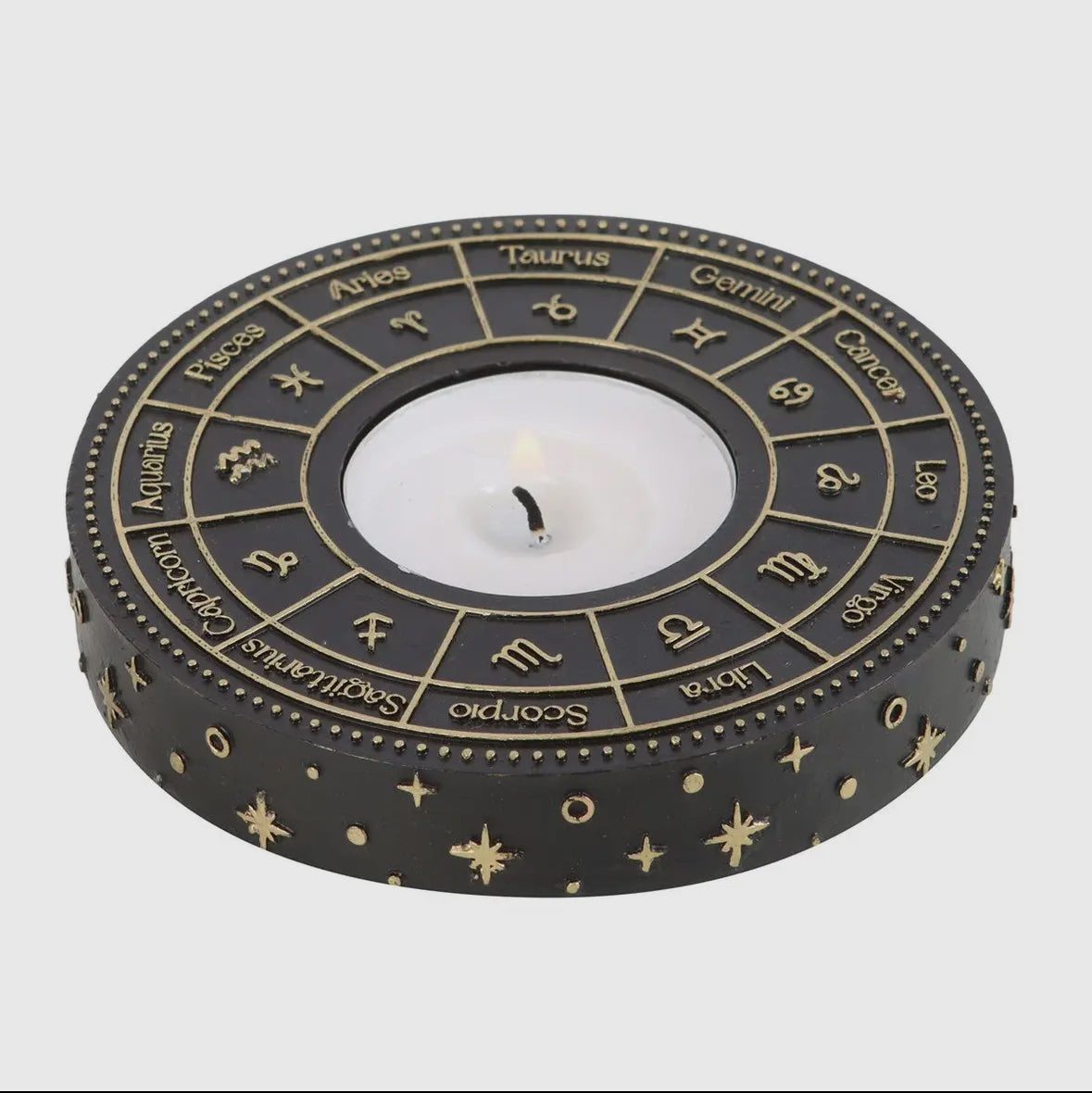 Astrology Wheel Zodiac Tealight Candle Holder Planet Sis