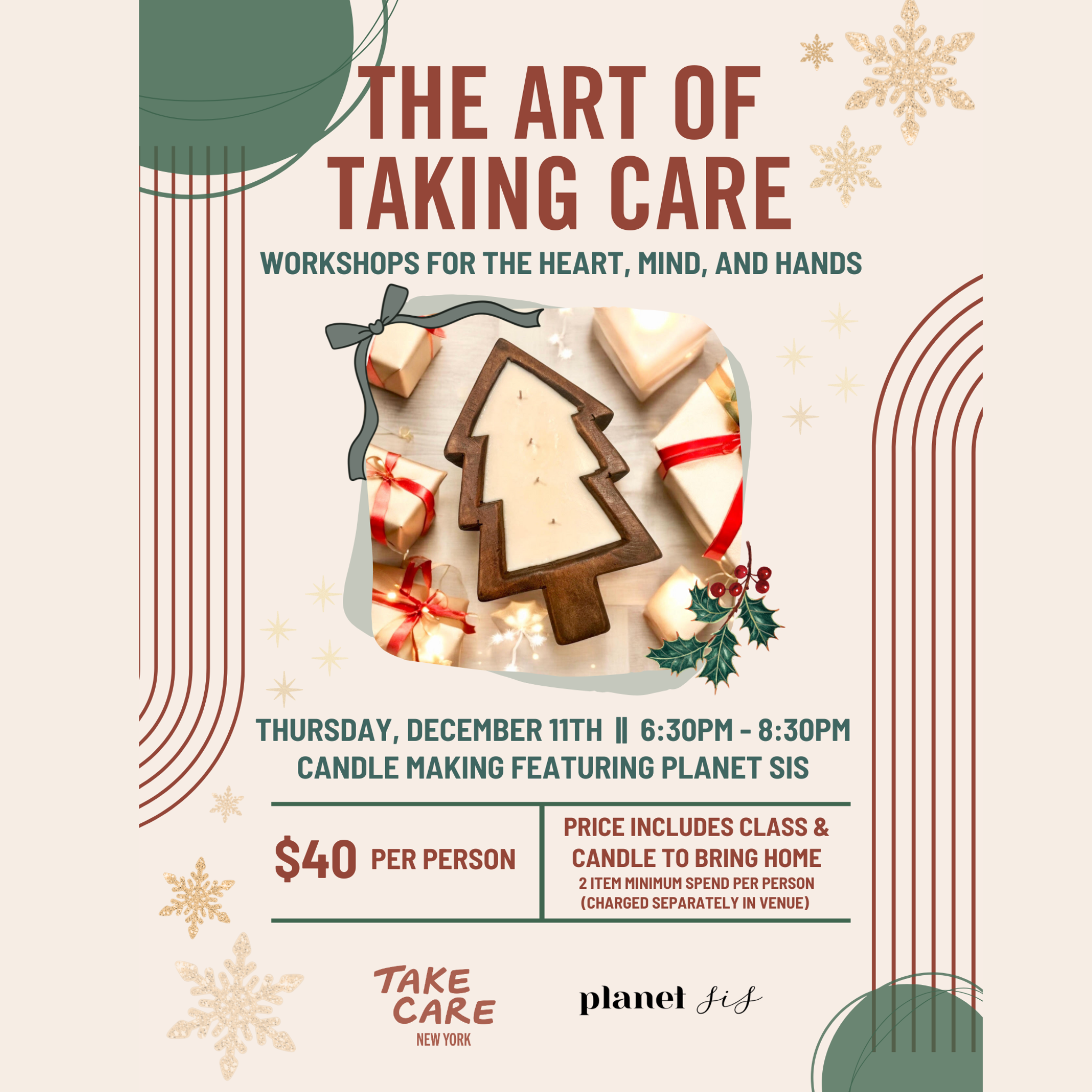 Take Care NYC X Planet Sis Candle-Making Workshop Planet Sis