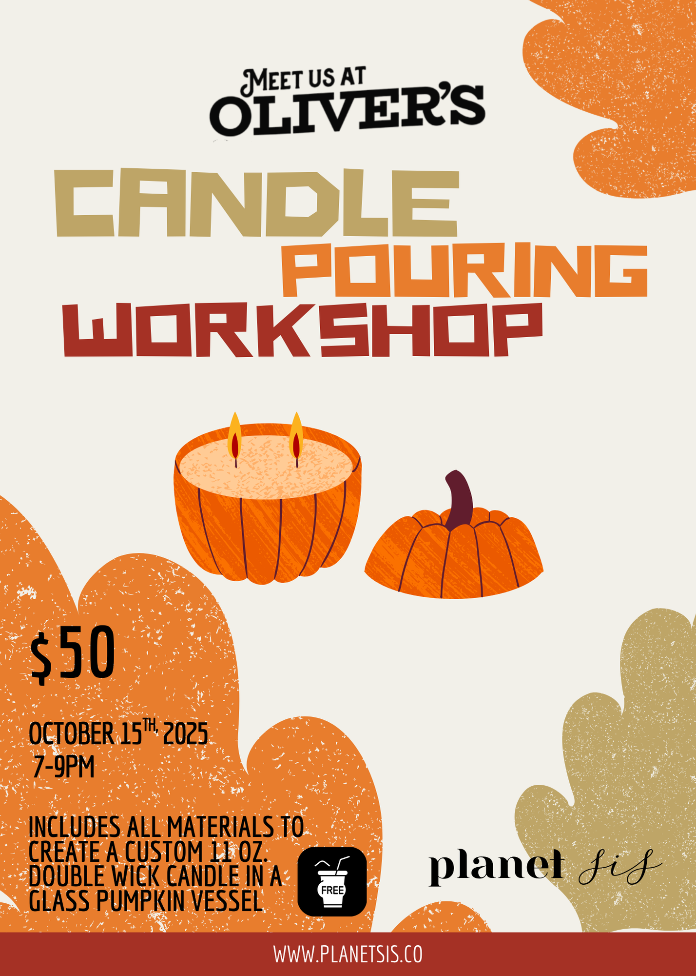 Oliver's Astoria X Planet Sis Candle Pouring Event